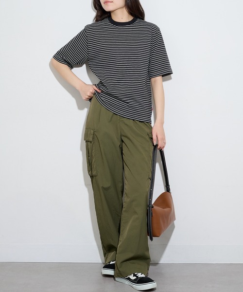 Healthknit（ヘルスニット）の「【Healthknit】26SS Classic Border Jersey Crewneck S/S 51049（Tシャツ/カットソー・レディース・パープル/ブラック・FREE）」の9枚目の写真