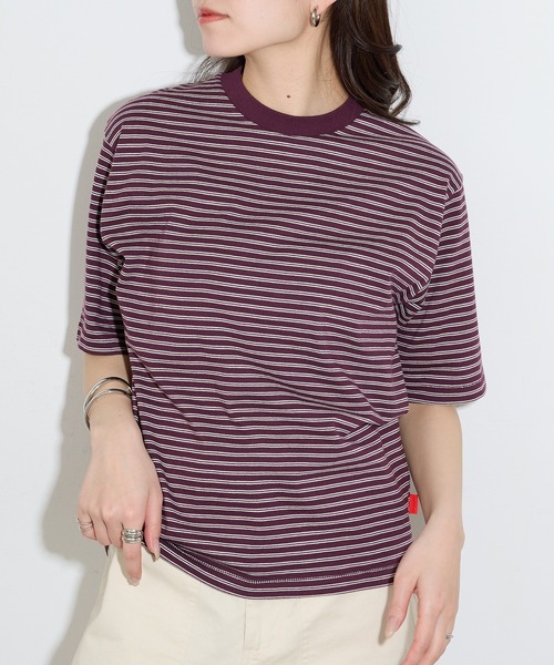 Healthknit（ヘルスニット）の「【Healthknit】26SS Classic Border Jersey Crewneck S/S 51049（Tシャツ/カットソー・レディース・パープル/ブラック・FREE）」の12枚目の写真