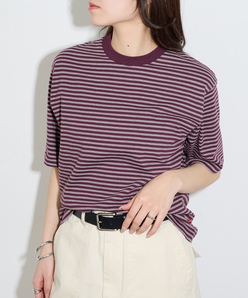 Healthknit（ヘルスニット）の「【Healthknit】26SS Classic Border Jersey Crewneck S/S 51049（Tシャツ/カットソー・レディース・パープル/ブラック・FREE）」の11枚目の写真