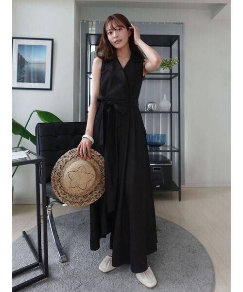 LAGUNAMOON(ラグナムーン)の「アシメヘムトレンチワンピース 【夏服】(ワンピース・レディース・ネイビー/グレー/ライトグレー/インディゴブルー/ブラック・MEDIUM/SMALL)」の2枚目の写真