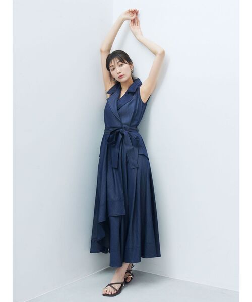 LAGUNAMOON(ラグナムーン)の「アシメヘムトレンチワンピース 【夏服】(ワンピース・レディース・ネイビー/グレー/ライトグレー/インディゴブルー/ブラック・MEDIUM/SMALL)」の16枚目の写真