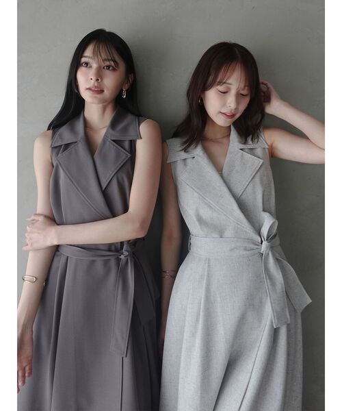LAGUNAMOON(ラグナムーン)の「アシメヘムトレンチワンピース 【夏服】(ワンピース・レディース・ネイビー/グレー/ライトグレー/インディゴブルー/ブラック・MEDIUM/SMALL)」の17枚目の写真