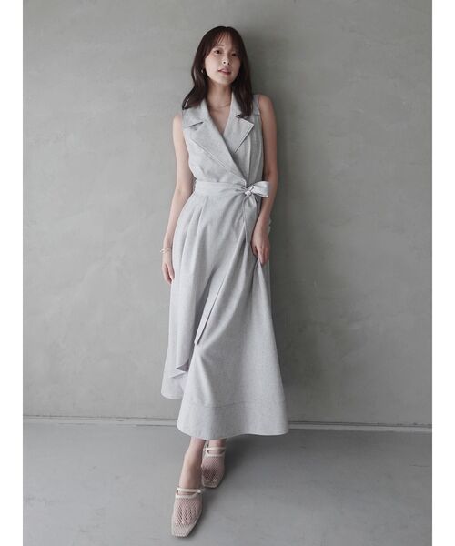 LAGUNAMOON(ラグナムーン)の「アシメヘムトレンチワンピース 【夏服】(ワンピース・レディース・ネイビー/グレー/ライトグレー/インディゴブルー/ブラック・MEDIUM/SMALL)」の18枚目の写真