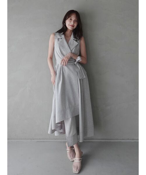 LAGUNAMOON(ラグナムーン)の「アシメヘムトレンチワンピース 【夏服】(ワンピース・レディース・ネイビー/グレー/ライトグレー/インディゴブルー/ブラック・MEDIUM/SMALL)」の19枚目の写真