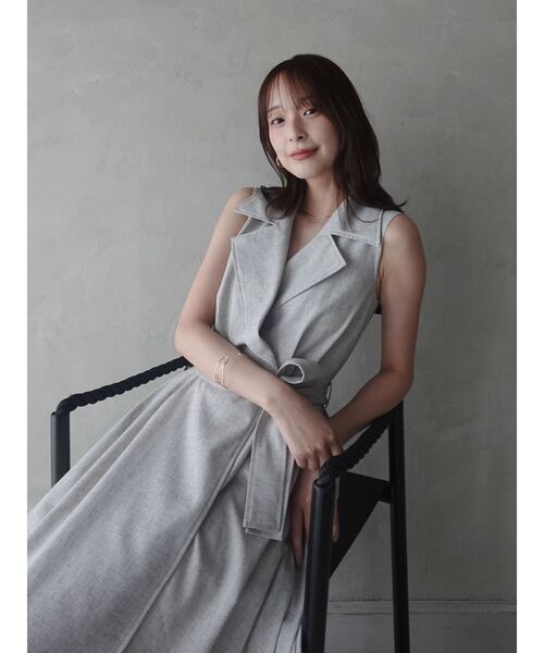LAGUNAMOON(ラグナムーン)の「アシメヘムトレンチワンピース 【夏服】(ワンピース・レディース・ネイビー/グレー/ライトグレー/インディゴブルー/ブラック・MEDIUM/SMALL)」の20枚目の写真
