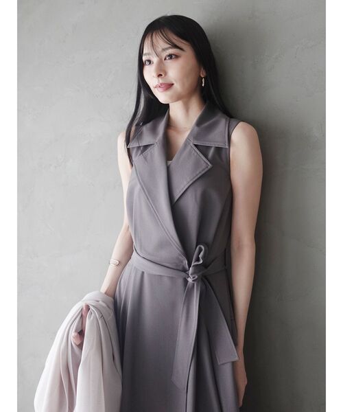 LAGUNAMOON(ラグナムーン)の「アシメヘムトレンチワンピース 【夏服】(ワンピース・レディース・ネイビー/グレー/ライトグレー/インディゴブルー/ブラック・MEDIUM/SMALL)」の22枚目の写真