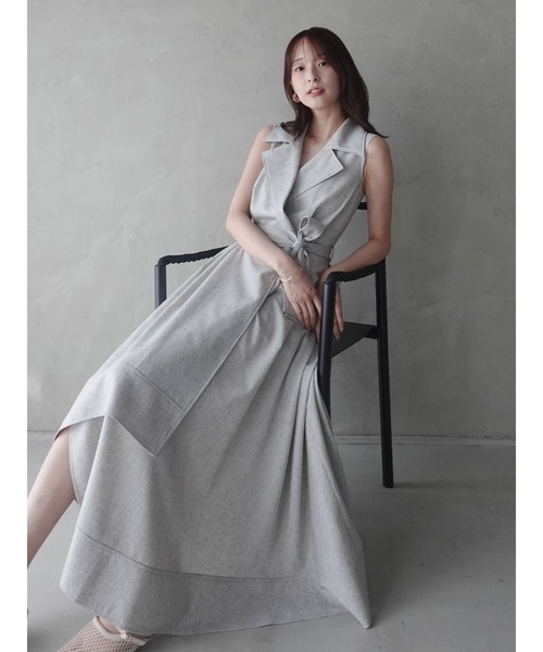 LAGUNAMOON(ラグナムーン)の「アシメヘムトレンチワンピース 【夏服】(ワンピース・レディース・ネイビー/グレー/ライトグレー/インディゴブルー/ブラック・MEDIUM/SMALL)」の9枚目の写真