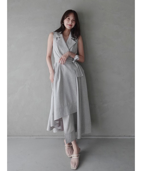 LAGUNAMOON(ラグナムーン)の「アシメヘムトレンチワンピース 【夏服】(ワンピース・レディース・ネイビー/グレー/ライトグレー/インディゴブルー/ブラック・MEDIUM/SMALL)」の11枚目の写真