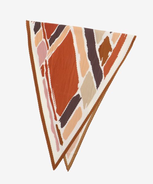 le.coeur blanc（ルクールブラン）の「ペイントブロック柄プリーツ大判スカーフ（バンダナ/スカーフ・レディース・ブラウン系その他2/イエロー系その他・FREE）」の2枚目の写真