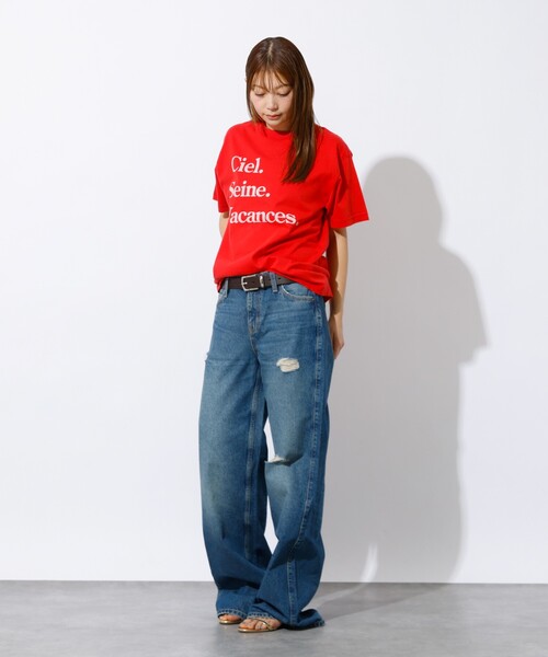 GUESS JEANS(ゲスジーンズ)の「【GUESS JEANS/ゲスジーンズ】GJ G11 WIDE LEG/ワイルドレッグデニムジーンズ/W4BA0YD5CCA/ヴィンテージウォッシュ加工(デニムパンツ・レディース・インディゴブルー・26/25/24)」の2枚目の写真