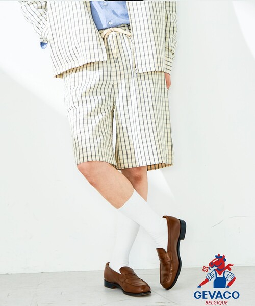 GEVACO(ゲバコ)の「【GEVACO/ゲバコ】イージーハーフパンツ(その他パンツ・メンズ・オリーブ/ホワイト系その他・M/L)」の1枚目の写真