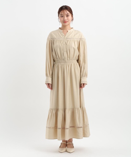 Andemiu(アンデミュウ)の「レースギャザーワンピース653171(ワンピース・レディース・ベージュ/ブラック・FREE)」の12枚目の写真