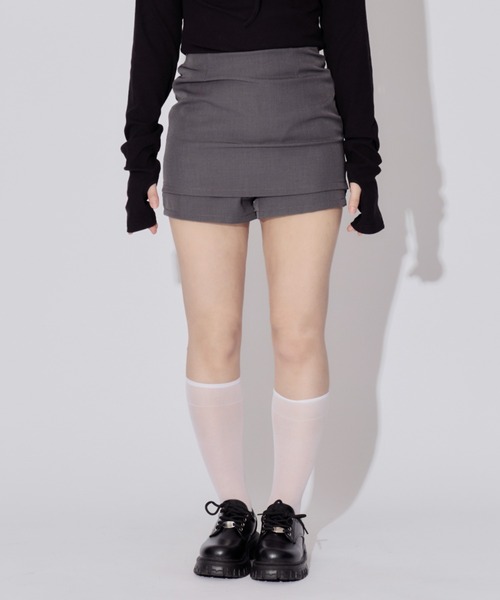 ALLuRing ChaRm(アリュリングチャーム)の「A-line Skirt Pants / Aラインスカートパンツ(スカート・レディース・グレー/ブラック・S/M)」の3枚目の写真