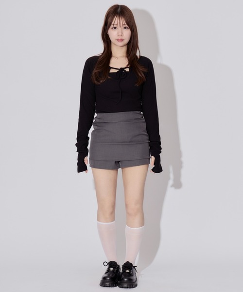 ALLuRing ChaRm(アリュリングチャーム)の「A-line Skirt Pants / Aラインスカートパンツ(スカート・レディース・グレー/ブラック・S/M)」の8枚目の写真