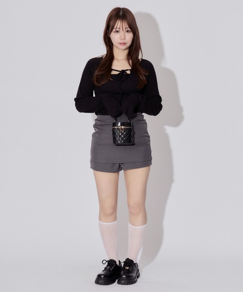 ALLuRing ChaRm(アリュリングチャーム)の「A-line Skirt Pants / Aラインスカートパンツ(スカート・レディース・グレー/ブラック・S/M)」の9枚目の写真