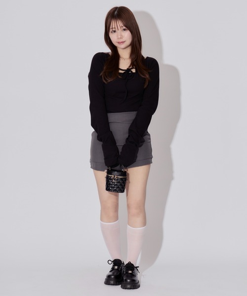 ALLuRing ChaRm(アリュリングチャーム)の「A-line Skirt Pants / Aラインスカートパンツ(スカート・レディース・グレー/ブラック・S/M)」の11枚目の写真
