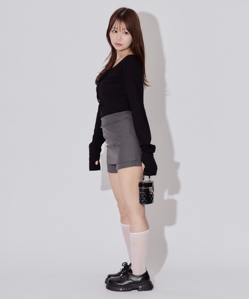 ALLuRing ChaRm(アリュリングチャーム)の「A-line Skirt Pants / Aラインスカートパンツ(スカート・レディース・グレー/ブラック・S/M)」の12枚目の写真