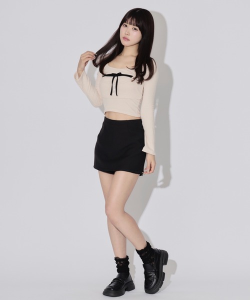 ALLuRing ChaRm(アリュリングチャーム)の「A-line Skirt Pants / Aラインスカートパンツ(スカート・レディース・グレー/ブラック・S/M)」の20枚目の写真