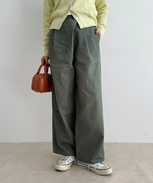 fredy emue(フレディエミュ)の「《セットアップ対応》ラップデニムパンツ(デニムパンツ・レディース・カーキ/ブルー・38/36)」の2枚目の写真