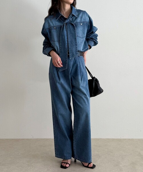 fredy emue(フレディエミュ)の「《セットアップ対応》ラップデニムパンツ(デニムパンツ・レディース・カーキ/ブルー・38/36)」の3枚目の写真