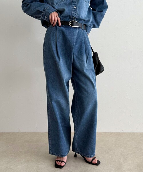 fredy emue(フレディエミュ)の「《セットアップ対応》ラップデニムパンツ(デニムパンツ・レディース・カーキ/ブルー・38/36)」の7枚目の写真