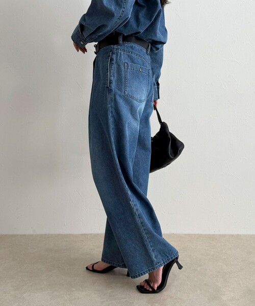 fredy emue(フレディエミュ)の「《セットアップ対応》ラップデニムパンツ(デニムパンツ・レディース・カーキ/ブルー・38/36)」の10枚目の写真