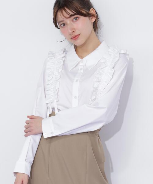 JILL by JILL STUART（ジルバイジルスチュアート）の「ショルダーフリルブラウス（シャツ/ブラウス・レディース・ブラック/ブルー/ホワイト・FREE）」の16枚目の写真