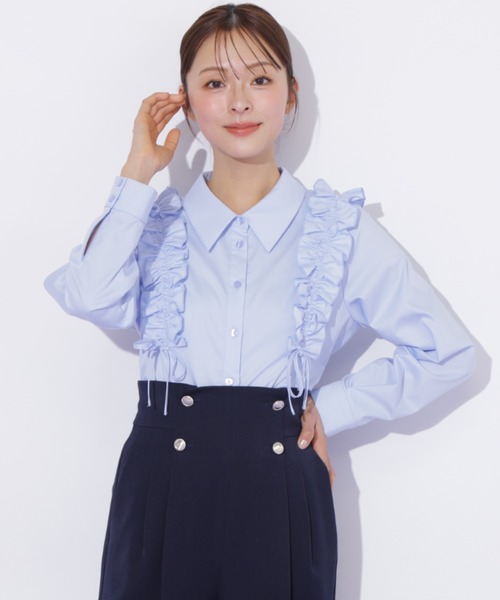 JILL by JILL STUART（ジルバイジルスチュアート）の「ショルダーフリルブラウス（シャツ/ブラウス・レディース・ブラック/ブルー/ホワイト・FREE）」の7枚目の写真