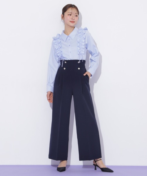 JILL by JILL STUART（ジルバイジルスチュアート）の「ショルダーフリルブラウス（シャツ/ブラウス・レディース・ブラック/ブルー/ホワイト・FREE）」の8枚目の写真