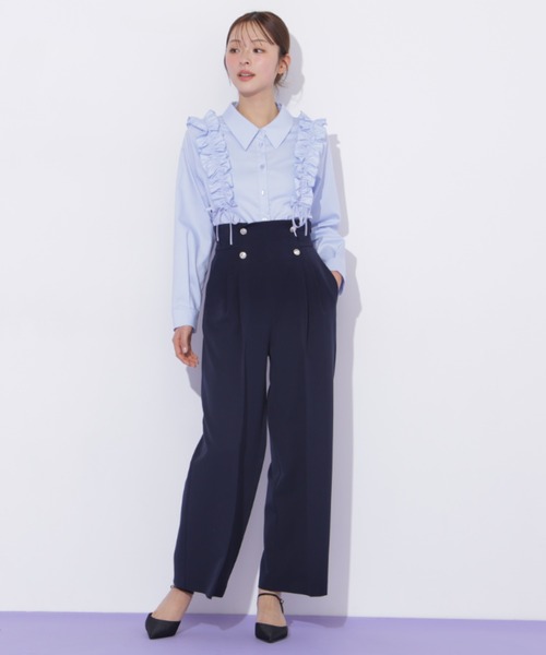 JILL by JILL STUART（ジルバイジルスチュアート）の「ショルダーフリルブラウス（シャツ/ブラウス・レディース・ブラック/ブルー/ホワイト・FREE）」の9枚目の写真