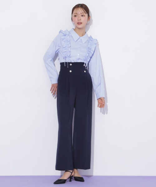 JILL by JILL STUART（ジルバイジルスチュアート）の「ショルダーフリルブラウス（シャツ/ブラウス・レディース・ブラック/ブルー/ホワイト・FREE）」の10枚目の写真