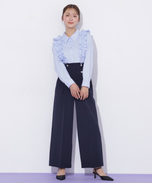 JILL by JILL STUART（ジルバイジルスチュアート）の「ショルダーフリルブラウス（シャツ/ブラウス・レディース・ブラック/ブルー/ホワイト・FREE）」の11枚目の写真