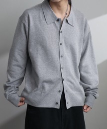 【welise/ウェライズ】ベーシックスムースニット ショート丈 ボタンポロカーディガン/ニットシャツ