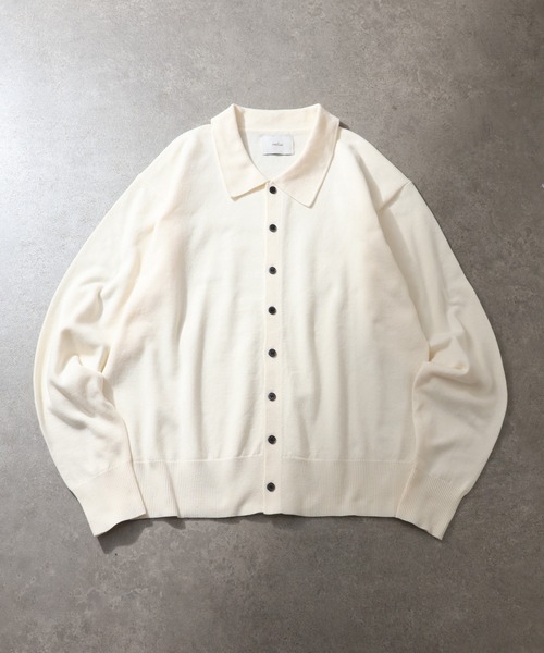 welise（ウェライズ）の「【welise/ウェライズ】ベーシックスムースニット ショート丈 ボタンポロカーディガン/ニットシャツ（カーディガン/ボレロ・メンズ・アイボリー/ブラック系その他/ブルーグレー/ブラック/レッド/チャコールグレー/グレー・L/M/S）」の22枚目の写真