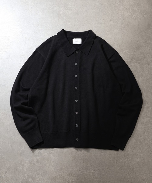 welise（ウェライズ）の「【welise/ウェライズ】ベーシックスムースニット ショート丈 ボタンポロカーディガン/ニットシャツ（カーディガン/ボレロ・メンズ・アイボリー/ブラック系その他/ブルーグレー/ブラック/レッド/チャコールグレー/グレー・L/M/S）」の8枚目の写真