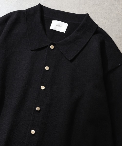 welise（ウェライズ）の「【welise/ウェライズ】ベーシックスムースニット ショート丈 ボタンポロカーディガン/ニットシャツ（カーディガン/ボレロ・メンズ・アイボリー/ブラック系その他/ブルーグレー/ブラック/レッド/チャコールグレー/グレー・L/M/S）」の17枚目の写真