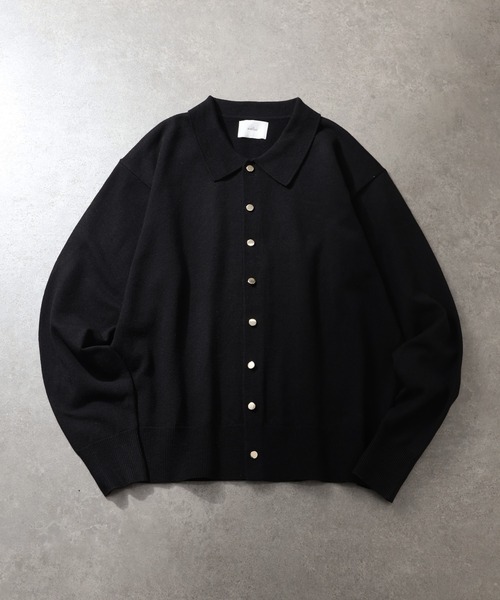 welise（ウェライズ）の「【welise/ウェライズ】ベーシックスムースニット ショート丈 ボタンポロカーディガン/ニットシャツ（カーディガン/ボレロ・メンズ・アイボリー/ブラック系その他/ブルーグレー/ブラック/レッド/チャコールグレー/グレー・L/M/S）」の16枚目の写真