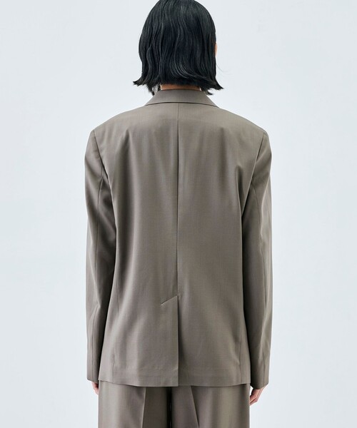 EDITION（エディション）の「【WEB先行予約】Super120'sウォッシャブルウール ダブルブレストジャケット（テーラードジャケット・レディース・ブラック/グレー系その他2/グリーン・34/36）」の7枚目の写真