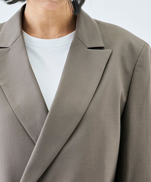 EDITION（エディション）の「【WEB先行予約】Super120'sウォッシャブルウール ダブルブレストジャケット（テーラードジャケット・レディース・ブラック/グレー系その他2/グリーン・34/36）」の9枚目の写真