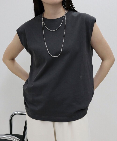 fredy emue(フレディエミュ)の「汗ジミ軽減天竺フレンチTシャツ(Tシャツ/カットソー・レディース・ライトグレー/ブラウン系その他/ベージュ系その他/チャコールグレー/オフホワイト・38)」の14枚目の写真