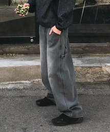 [SOOBIN着用] RING-SPUN SEMI-WIDE WORK DENIM PANTS