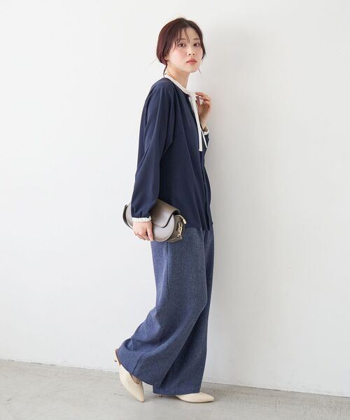 le.coeur blanc（ルクールブラン）の「【日本製】メランジ調マリンワイドパンツ（その他パンツ・レディース・ライトグレー/ネイビー・38/36）」の20枚目の写真