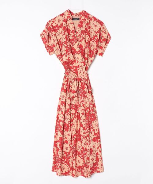 LAUREN RALPH LAUREN(ローレン ラルフ ローレン)の「フローラル ベルテッド クレープ ドレス(ワンピース・レディース・レッド・0/00/2/4/6/8)」の3枚目の写真