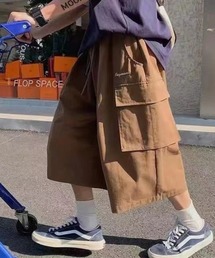 link lot（リンクロット）の「【26春夏新作】ワイドシルエット ミリタリー カーゴハーフショートパンツ（カーゴパンツ）」