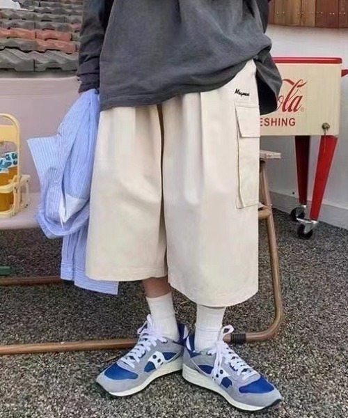 link lot(リンクロット)の「ワイドシルエット ミリタリー カーゴハーフショートパンツ(カーゴパンツ・メンズ・ブラック/アイボリー/ブラウン・L/M)」の4枚目の写真