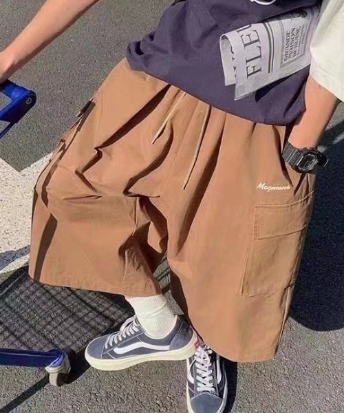 link lot(リンクロット)の「ワイドシルエット ミリタリー カーゴハーフショートパンツ(カーゴパンツ・メンズ・ブラック/アイボリー/ブラウン・L/M)」の22枚目の写真