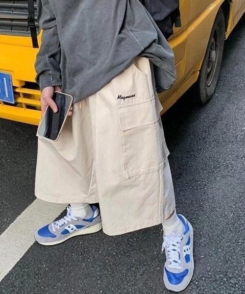 link lot(リンクロット)の「ワイドシルエット ミリタリー カーゴハーフショートパンツ(カーゴパンツ・メンズ・ブラック/アイボリー/ブラウン・L/M)」の6枚目の写真