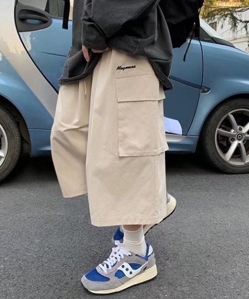 link lot(リンクロット)の「ワイドシルエット ミリタリー カーゴハーフショートパンツ(カーゴパンツ・メンズ・ブラック/アイボリー/ブラウン・L/M)」の5枚目の写真