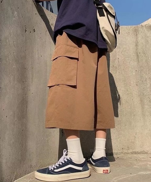 link lot(リンクロット)の「ワイドシルエット ミリタリー カーゴハーフショートパンツ(カーゴパンツ・メンズ・ブラック/アイボリー/ブラウン・L/M)」の18枚目の写真