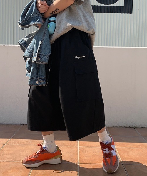 link lot(リンクロット)の「ワイドシルエット ミリタリー カーゴハーフショートパンツ(カーゴパンツ・メンズ・ブラック/アイボリー/ブラウン・L/M)」の15枚目の写真